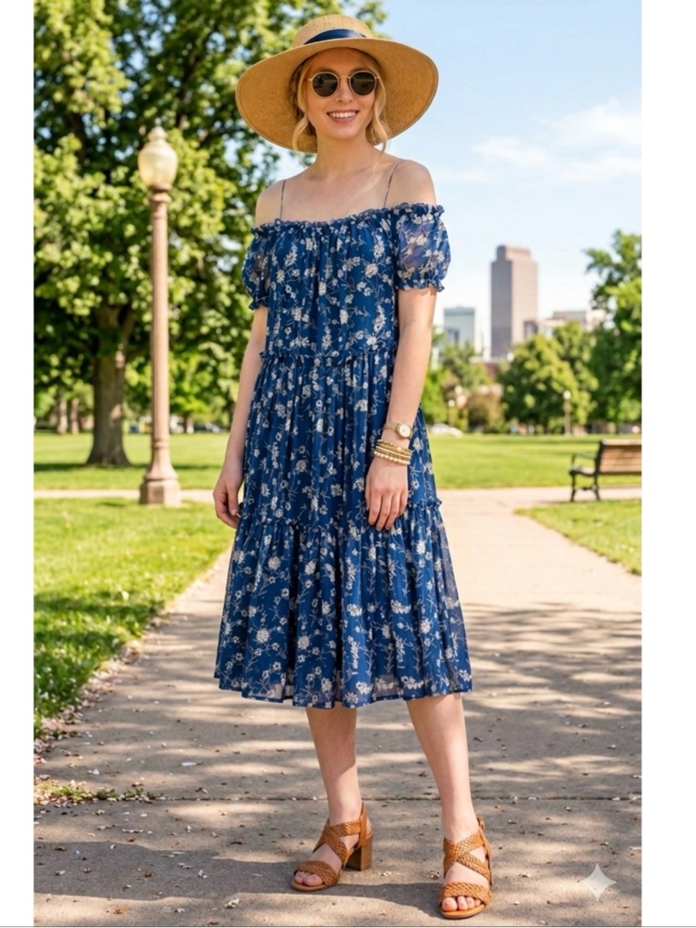 Ulla Johnson 100% Silk Tiered Skirt Floral‎ Midi Dress 2 Summer Vacation Wedding